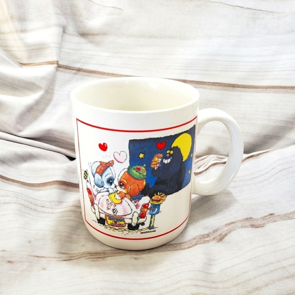 Applause Sad Sam & Honey Coffee Mug Drive-in Movie Giordano Vintage 4 Inch